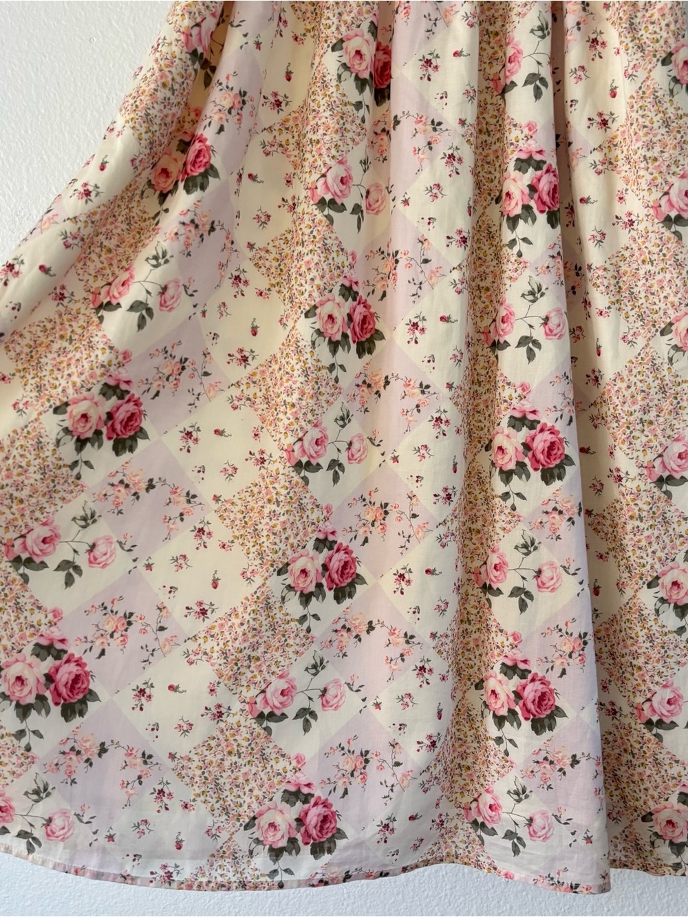 NWT Abercrombie & Fitch Emerson Puff Sleeve Midi Cotton Dress Floral Patchwork S - Picture 10 of 14